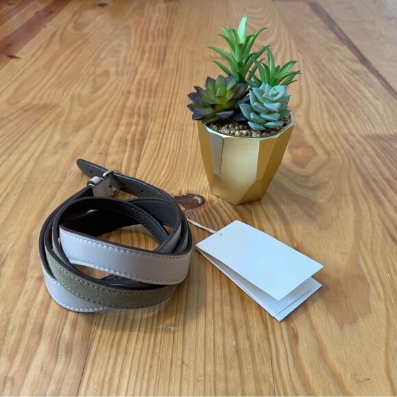 $425 Ulla Johnson Womens Beech Colorblock Wave Leather Belt Size PS NWT - Picture 1 of 11